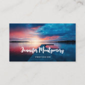 Schöner Sonnenuntergang am ruhigen See Visitenkarte (Vorderseite)