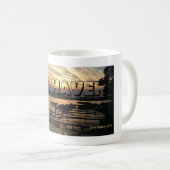 Schöner Sonnenuntergang am See in Fair Haven Beach Kaffeetasse (VorderseiteRechts)