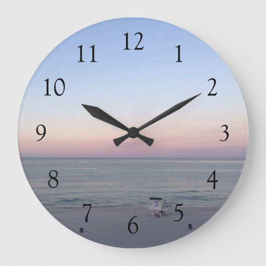 Schöner Sonnenuntergang am Strand Große Wanduhr (Vorderseite)