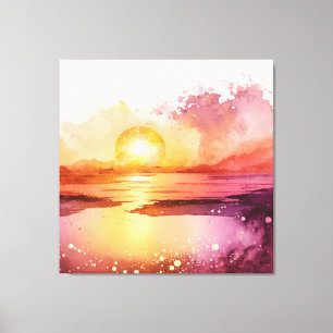 Schöner Sonnenuntergang am Strand Leinwanddruck