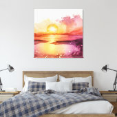 Schöner Sonnenuntergang am Strand Leinwanddruck (Insitu (Schlafzimmer))