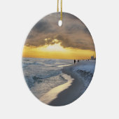 Schöner Sonnenuntergang am Strand von Pensacola, F Keramik Ornament (Rechts)