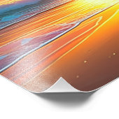 Schöner Sonnenuntergang am Strand von Sandy Beach Fotodruck (Ecke)