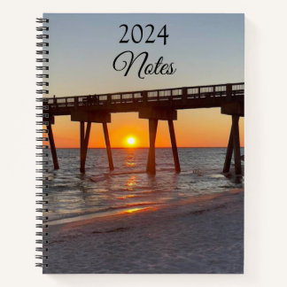 Schöner Sonnenuntergang auf dem Beach Spiral Noteb Notizblock