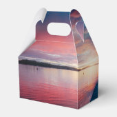 Schöner Sonnenuntergang auf einem ruhigen See Hoch Geschenkschachtel (Rückseite)