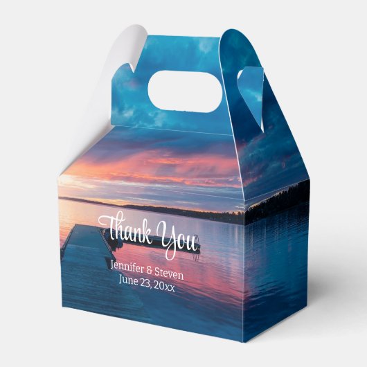 Schöner Sonnenuntergang auf einem ruhigen See Hoch Geschenkschachtel (Vorderseite)