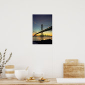 Schöner Sonnenuntergang: Bay Bridge, San Francisco Poster (Küche)