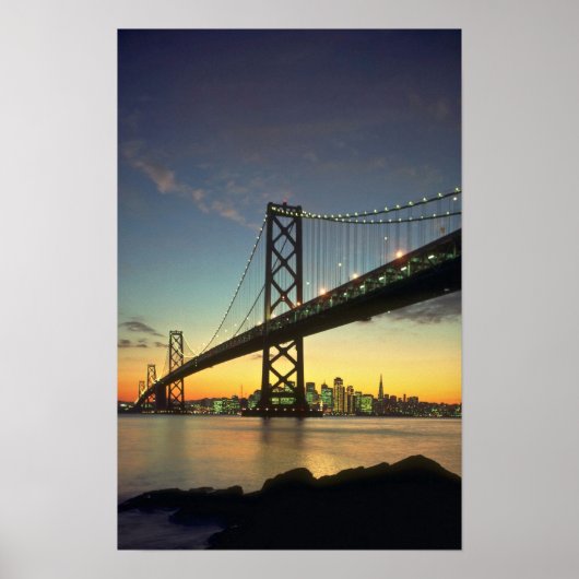 Schöner Sonnenuntergang: Bay Bridge, San Francisco Poster (Vorne)