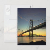 Schöner Sonnenuntergang: Bay Bridge, San Francisco Postkarte (Vorne/Hinten)