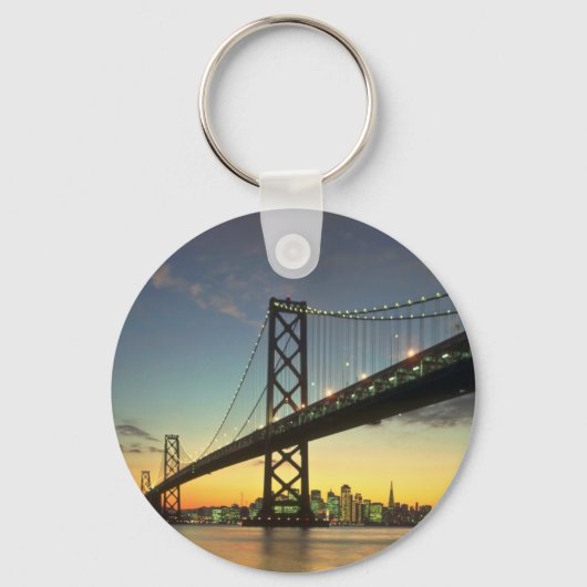 Schöner Sonnenuntergang: Bay Bridge, San Francisco Schlüsselanhänger (Vorderseite)