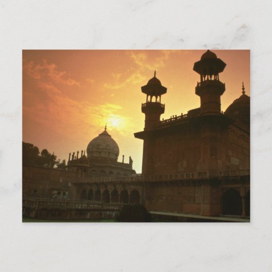 Schöner Sonnenuntergang: Delhi, Indien Postkarte (Vorderseite)