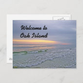 Schöner Sonnenuntergang entlang der Insel Oak Postkarte (Vorne/Hinten)