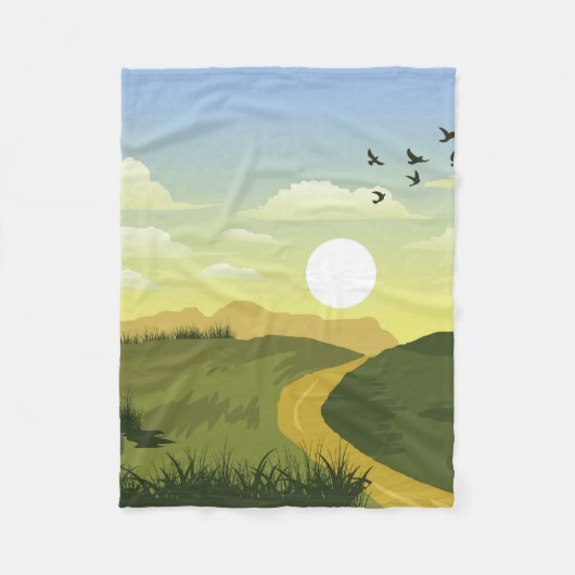 Schöner Sonnenuntergang Fleecedecke (Vorderseite)