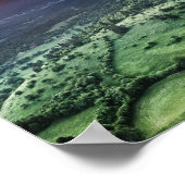 Schöner Sonnenuntergang hinter grünen Feldern Poster (Ecke)