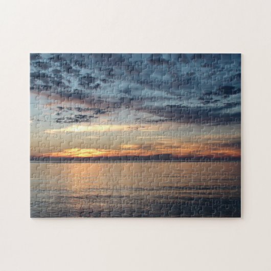 Schöner Sonnenuntergang im Ozean mit sich hineinro Puzzle (Horizontal)