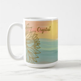 Schöner Sonnenuntergang im Wasser über Gewässer Kaffeetasse