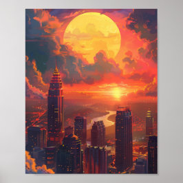 Schöner Sonnenuntergang in Atlanta Georgia USA Poster