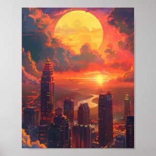 Schöner Sonnenuntergang in Atlanta Georgia USA Poster