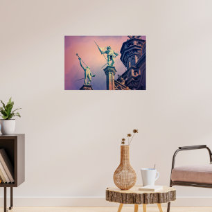 Schöner Sonnenuntergang in Brüssel Poster