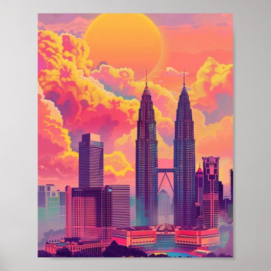 Schöner Sonnenuntergang in Kuala Lumpur Malaysia Poster (Vorne)