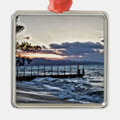 Schöner Sonnenuntergang in Montego Bay, Jamaika Silbernes Ornament (Vorne)