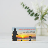 Schöner Sonnenuntergang mit Wasserfischer Guide Visitenkarte (Stehend Vorderseite)