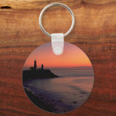 Schöner Sonnenuntergang: Montauk Point Light House Schlüsselanhänger (Vorderseite)
