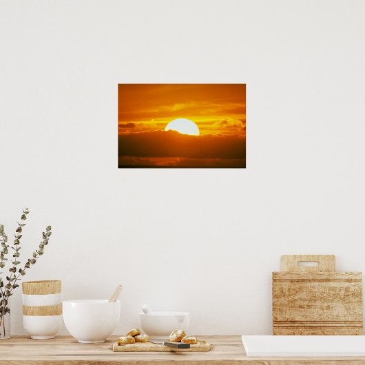 Schöner Sonnenuntergang: Moorea, Außenriff Pass, T Poster (Küche)