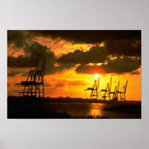 Schöner Sonnenuntergang: Norfolk, Virginia Poster