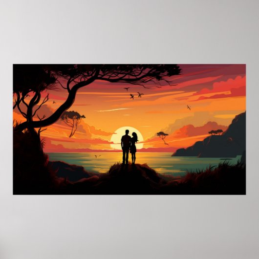 Schöner Sonnenuntergang Poster (Vorne)