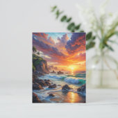 Schöner Sonnenuntergang Postkarte (Stehend Vorderseite)