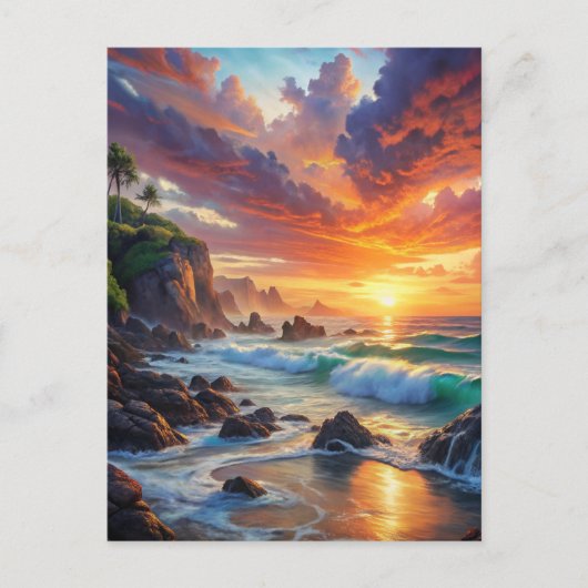 Schöner Sonnenuntergang Postkarte (Vorderseite)