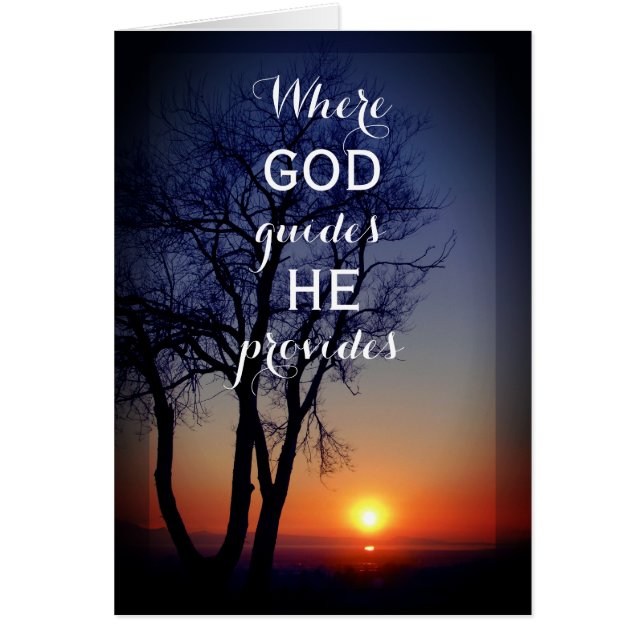 Schöner Sonnenuntergang Religiöse "Gott bietet" (Vorne)