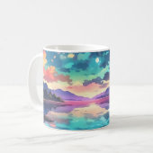 Schöner Sonnenuntergang Ruhige Seen Kaffeetasse (Vorderseite Links)