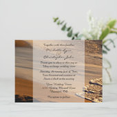 Schöner Sonnenuntergang, Sandstrand, Hochzeit bei  Einladung (Stehend Vorderseite)