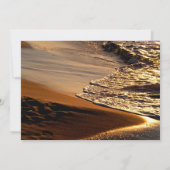 Schöner Sonnenuntergang, Sandstrand, Hochzeit bei  Einladung (Rückseite)