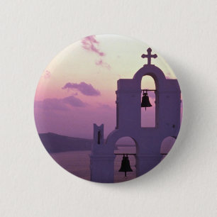 Schöner Sonnenuntergang: Santorini Fira am Button
