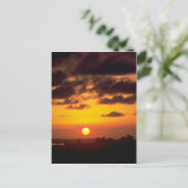 Schöner Sonnenuntergang: Skyline im Stadtzentrum,  Postkarte (Stehend Vorderseite)