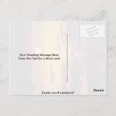 Schöner Sonnenuntergang: Skyline im Stadtzentrum,  Postkarte (Rückseite)