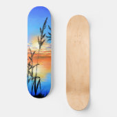 Schöner Sonnenuntergang - Spiegel - Original Maler Skateboard (Vorderseite)