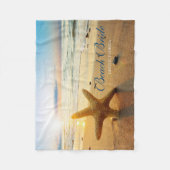 Schöner Sonnenuntergang-Strand-kundenspezifische Fleecedecke (Vorderseite)