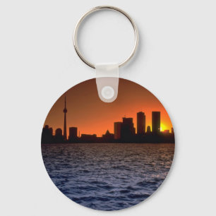 Schöner Sonnenuntergang: Toronto Skyline bei Sonne Schlüsselanhänger