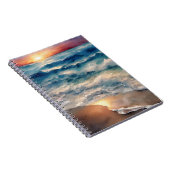Schöner Sonnenuntergang über Beach Waves Notizblock (Rechte Seite)
