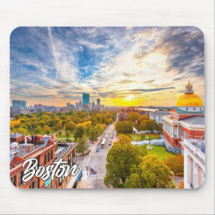 Schöner Sonnenuntergang über Boston, Massachusetts Mousepad