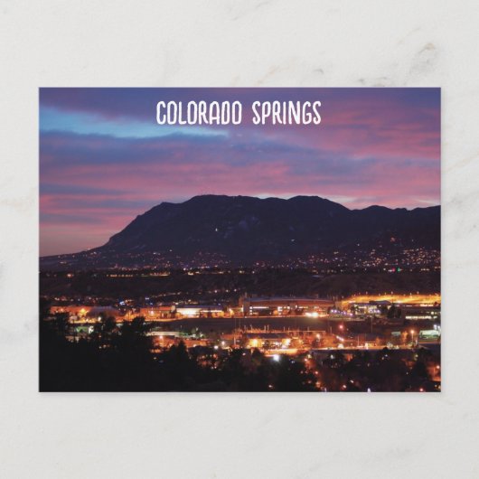 Schöner Sonnenuntergang über Colorado Springs Colo Postkarte (Vorderseite)