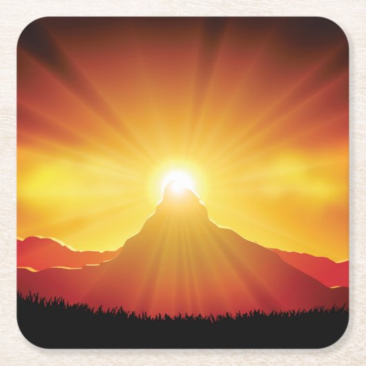 Schöner Sonnenuntergang über dem Untersetzer Set (Vorderseite)