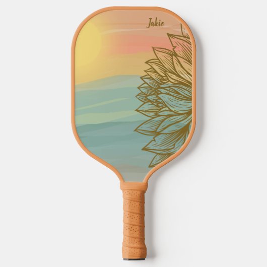 Schöner Sonnenuntergang über den Gewässer Pickleball Schläger (Vorderseite)