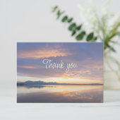 Schöner Sonnenuntergang über der Seelandschaft Dan Dankeskarte (Stehend Vorderseite)