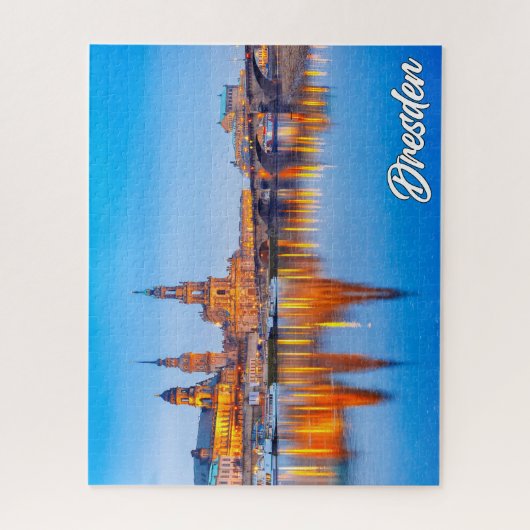 Schöner Sonnenuntergang über Dresden, Deutschland Puzzle (Vertikal)