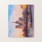Schöner Sonnenuntergang über Paris, Frankreich Puzzle (Vertikal)